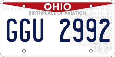 OH license plate GGU2992