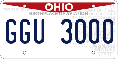 OH license plate GGU3000