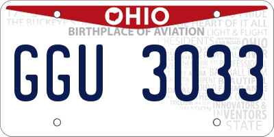 OH license plate GGU3033