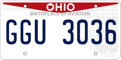 OH license plate GGU3036