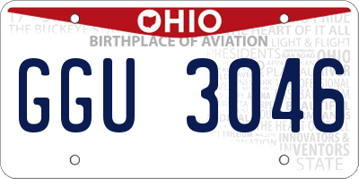 OH license plate GGU3046