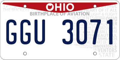 OH license plate GGU3071