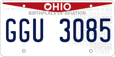 OH license plate GGU3085