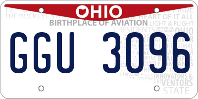 OH license plate GGU3096