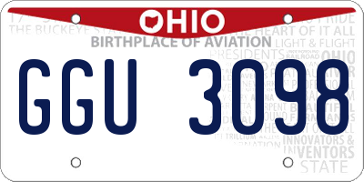 OH license plate GGU3098
