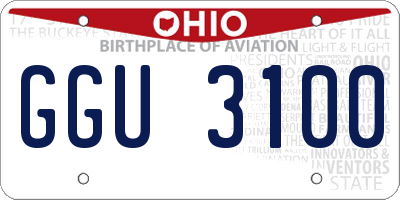 OH license plate GGU3100