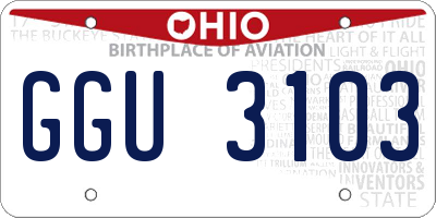 OH license plate GGU3103
