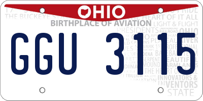 OH license plate GGU3115
