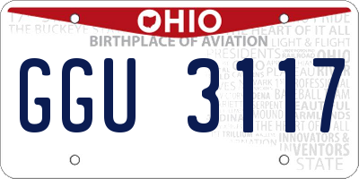 OH license plate GGU3117