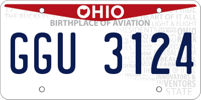 OH license plate GGU3124