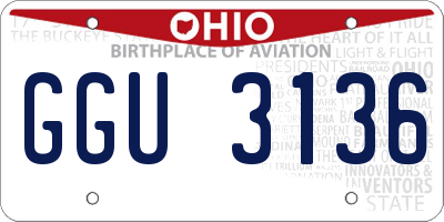 OH license plate GGU3136