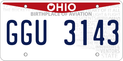 OH license plate GGU3143