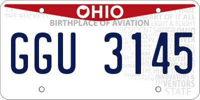 OH license plate GGU3145