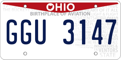 OH license plate GGU3147