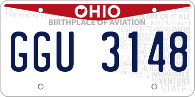 OH license plate GGU3148