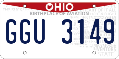 OH license plate GGU3149