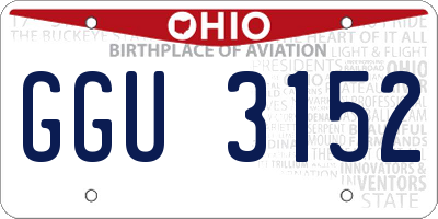 OH license plate GGU3152