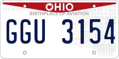 OH license plate GGU3154