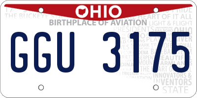 OH license plate GGU3175