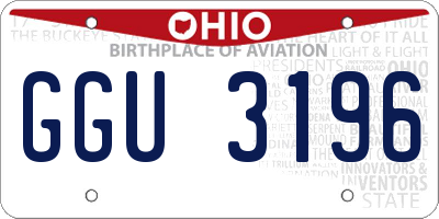 OH license plate GGU3196