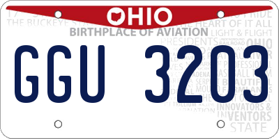 OH license plate GGU3203