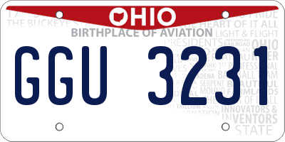OH license plate GGU3231