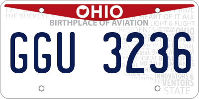 OH license plate GGU3236