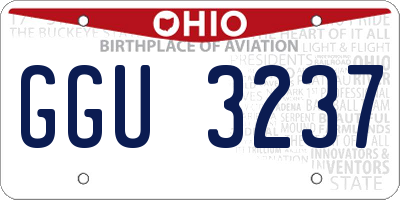 OH license plate GGU3237