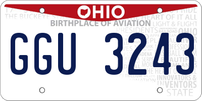 OH license plate GGU3243