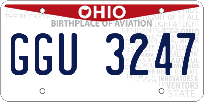 OH license plate GGU3247