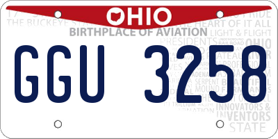 OH license plate GGU3258