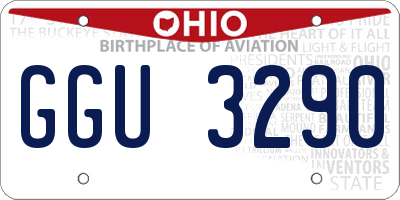 OH license plate GGU3290
