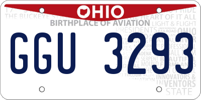 OH license plate GGU3293