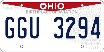 OH license plate GGU3294