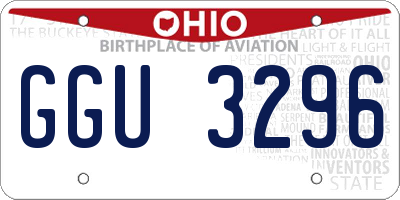 OH license plate GGU3296