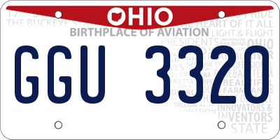 OH license plate GGU3320