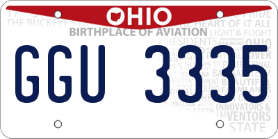 OH license plate GGU3335