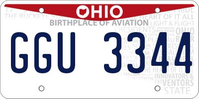 OH license plate GGU3344