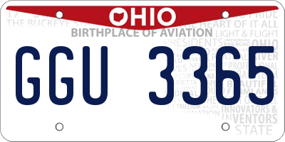 OH license plate GGU3365