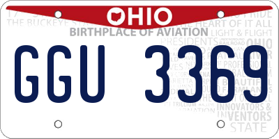 OH license plate GGU3369