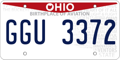 OH license plate GGU3372