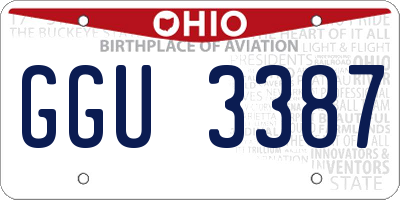 OH license plate GGU3387