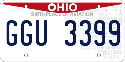 OH license plate GGU3399