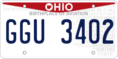 OH license plate GGU3402