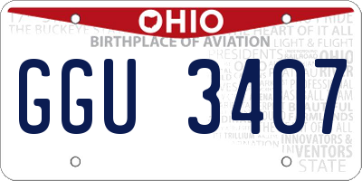 OH license plate GGU3407