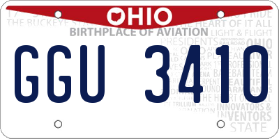 OH license plate GGU3410