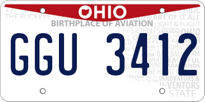 OH license plate GGU3412