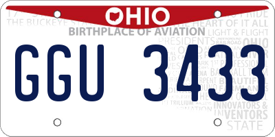 OH license plate GGU3433