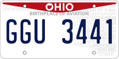 OH license plate GGU3441