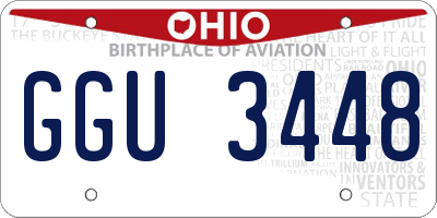 OH license plate GGU3448